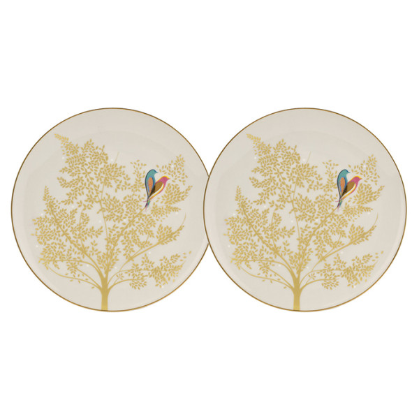 Sara Miller London Portmeirion Chelsea Cake Plate 8 inch 20cm Set of 2 Light Grey