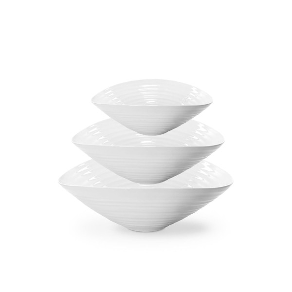 Sophie Conran for Portmeirion White Salad Bowls. Set of 3