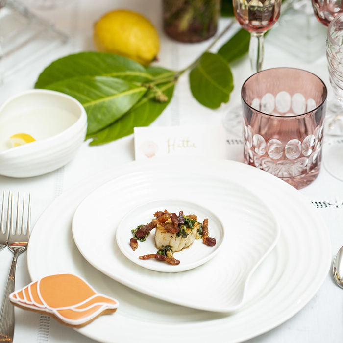 Sophie Conran for Portmeirion Shell Shaped Plates 8.75 inch 22cm. Set of 4