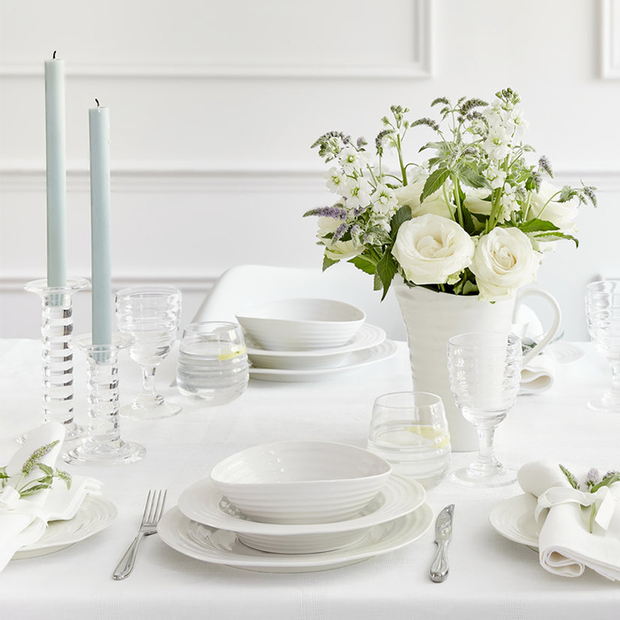 Sophie Conran for Portmeirion White Bistro Bowls 10.5 inch 26.5cm. Set of 2
